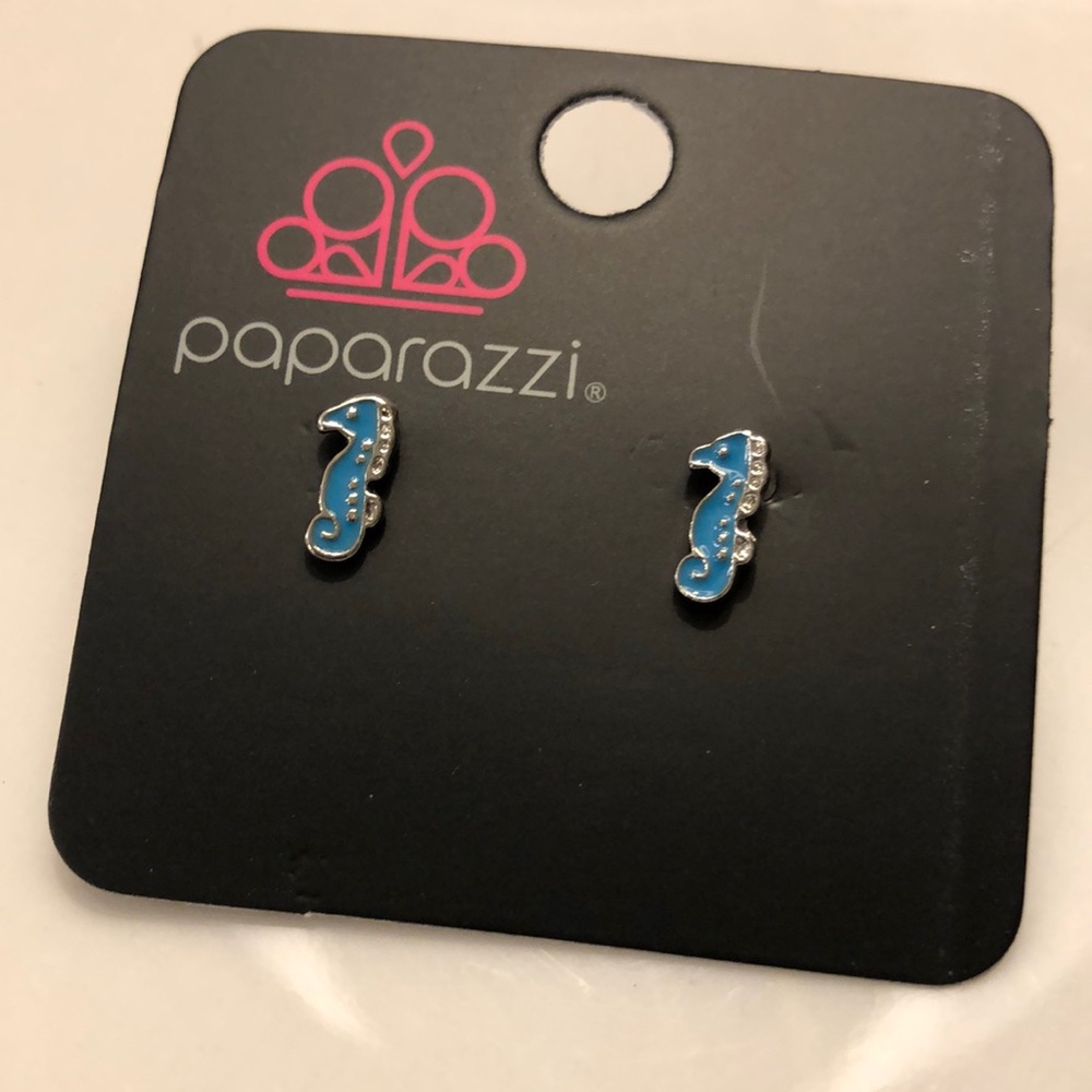 Blue Seahorse Earrings